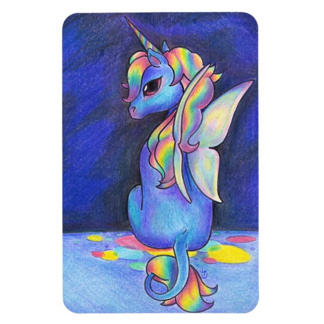 Ímã Rainbow Faerie Unicorn (Vertical)
