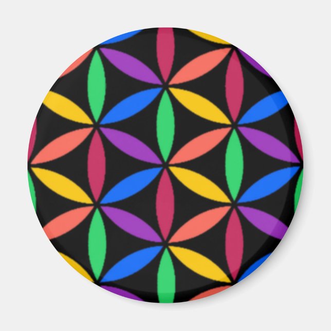 Imã Rainbow Flower of Life Standard (Flor da Vida) (Frente)