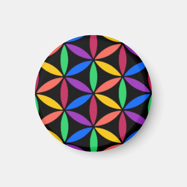 Imã Rainbow Flower of Life Standard (Flor da Vida) (Frente)