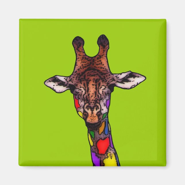 Imã Rainbow Giraffe (Frente)
