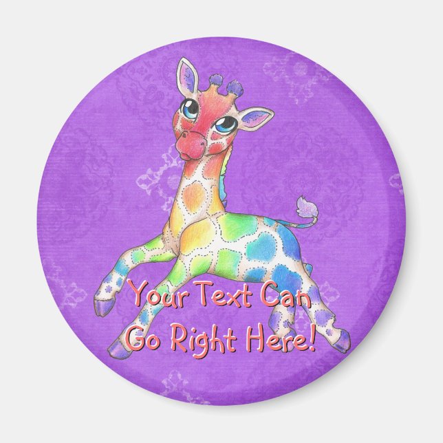 Imã Rainbow Giraffe Magnet (Frente)