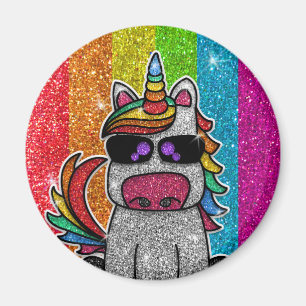 Imã Rainbow Glitter Unicorn Sparkles LGBTQ