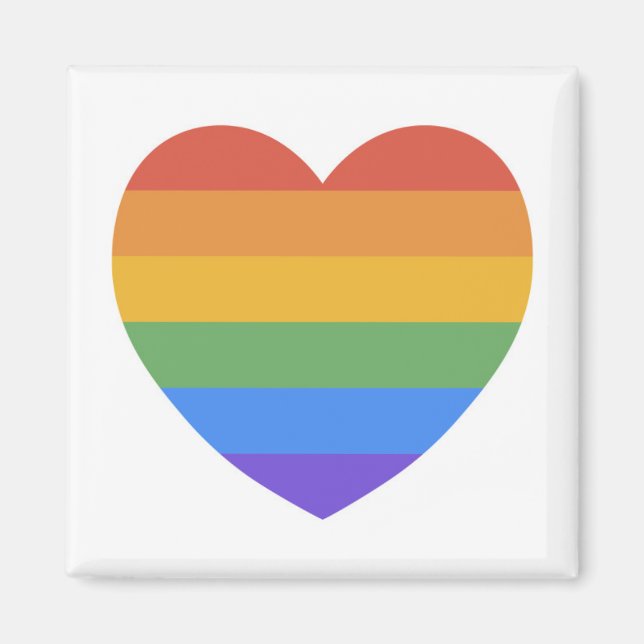 Imã Rainbow Heart (Frente)
