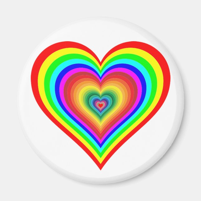 Imã Rainbow Heart (Frente)