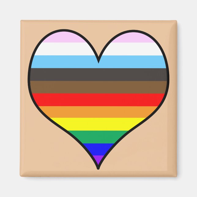 Imã Rainbow Heart (Frente)