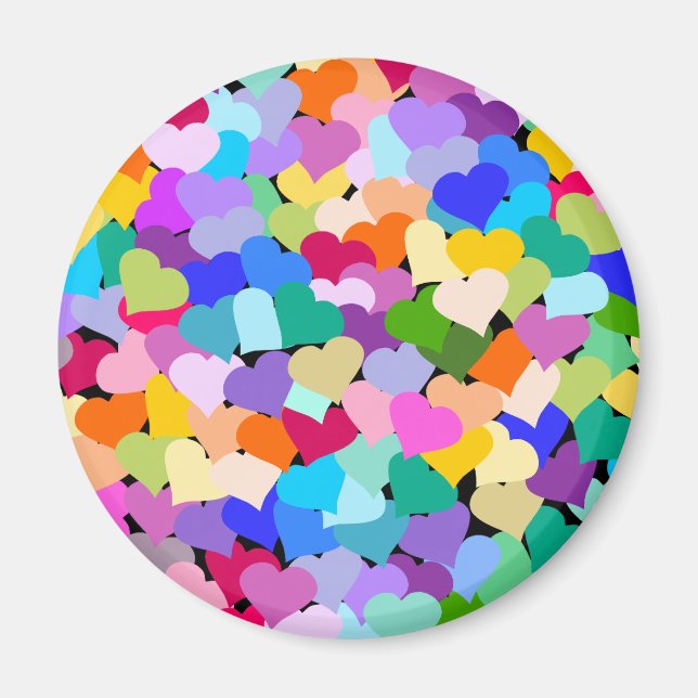 Imã Rainbow Heart Confetti (Frente)