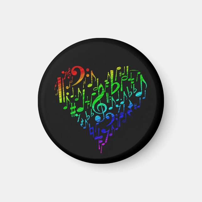 Imã Rainbow Heart Magnet Black (Frente)