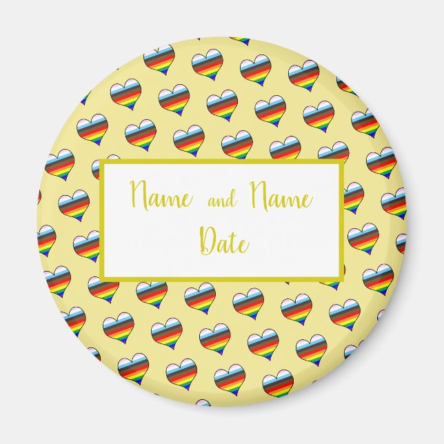 Imã Rainbow Heart Pattern (Frente)