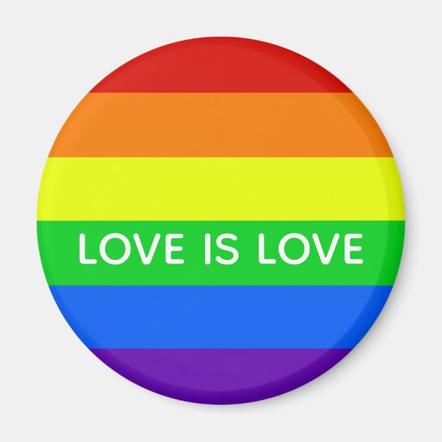 Imã Rainbow Love é Love Orgulho gay LGBTQ Beauful (Frente)