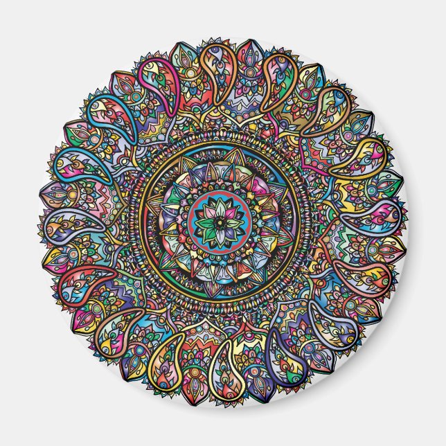 Imã Rainbow Mandala Indian (Frente)
