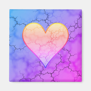 Imã Rainbow Marbled Heart