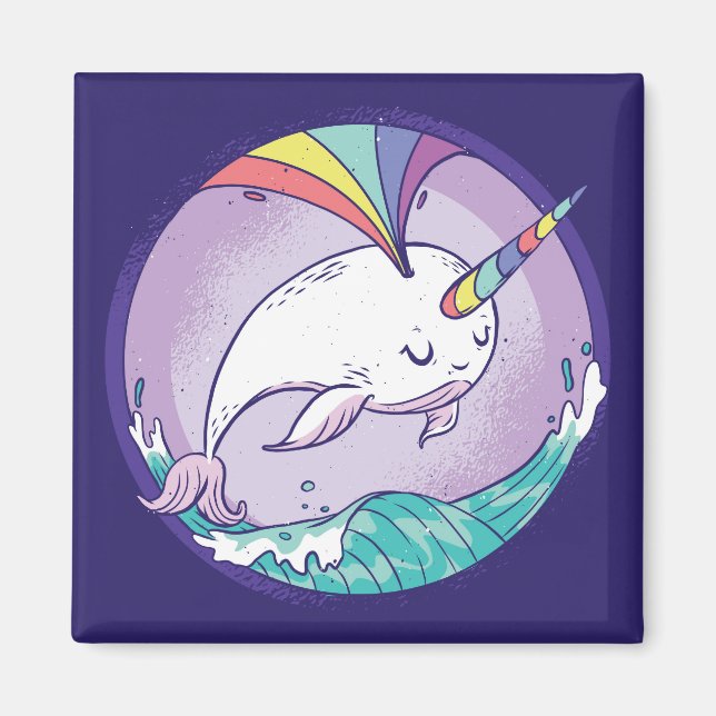 Imã Rainbow Narwhal (Frente)