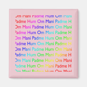 Imã Rainbow Om Mani Padme Hum (a rosa)