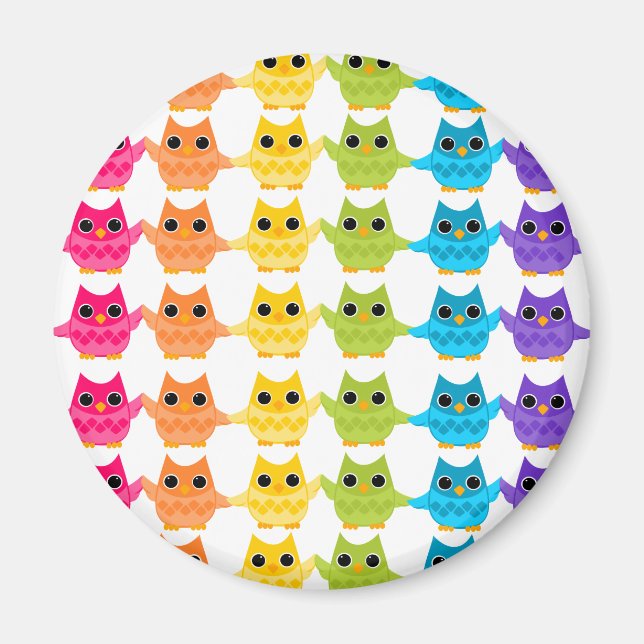 Imã Rainbow Owls (Frente)
