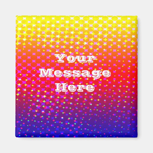 Imã Rainbow Pattern Sparkle Magnet (Frente)