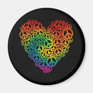 Imã Rainbow Peace Heart