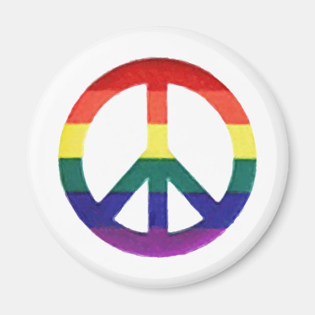 Imã Rainbow Peace-Sign (Frente)