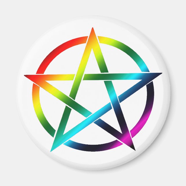 Imã Rainbow Pentacle Magnet (Frente)