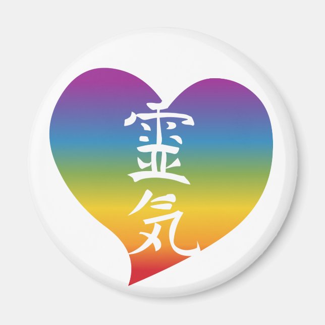 Imã Rainbow Reiki Heart (Frente)