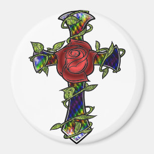 Imã Rainbow Snakeskin Cross