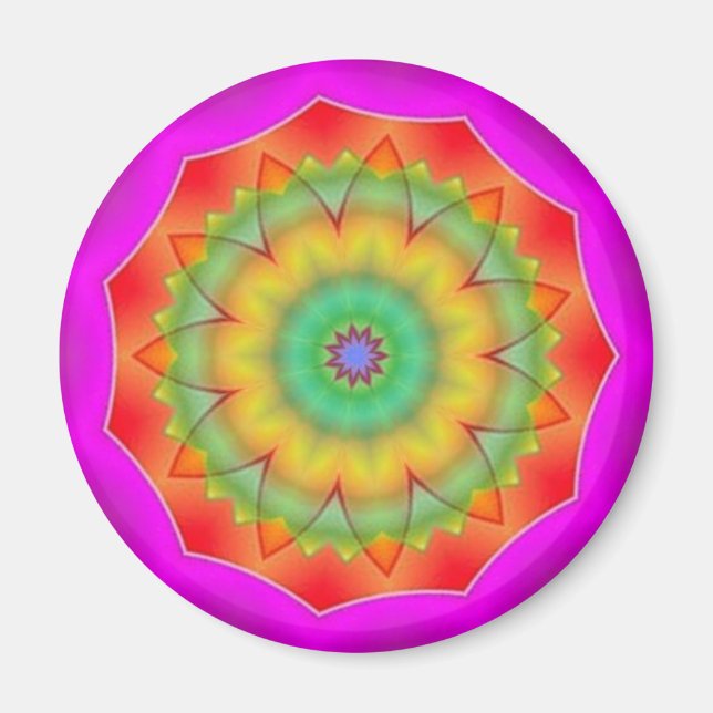 Imã Rainbow Star Kaleidoscope Mandala Hearker Sticker (Frente)