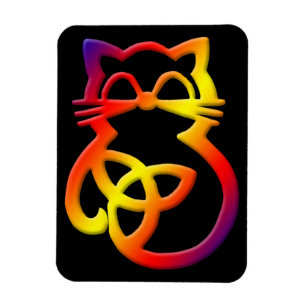 Ímã Rainbow Trinity Knot Celtic Cat Magnet