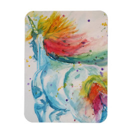 Ímã Rainbow Unicorn unicórnios art Watercolor Magnet