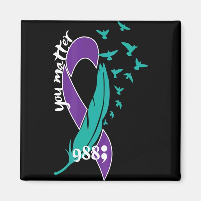 Imã Rainbow You 988 Suicide Prevention Awarenes  (Frente)