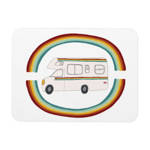 Ímã Rainbows Retro RV Whimsical Camping Motorhome