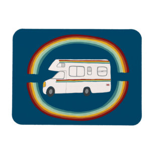 Ímã Rainbows Retro RV Whimsical Camping Motorhome