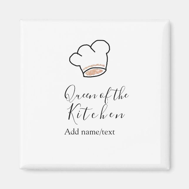 Imã Rainha da cozinha chef cozinhando adicionar nome c (Frente)