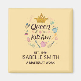 Imã Rainha da Cozinha Design de Nome Personalizado