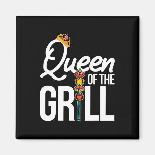 Imã Rainha Da Grelha Divertido Fumando Carne Bbq Mulhe