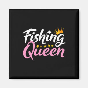Imã Rainha da Pesca Pescador Divertido Entusiasta Aquá