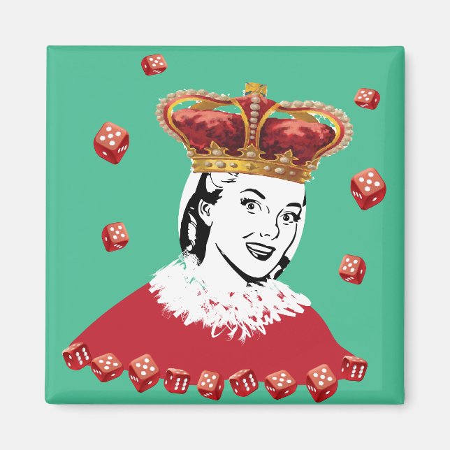 Imã Rainha de Dice - Adicione sua própria foto (Frente)