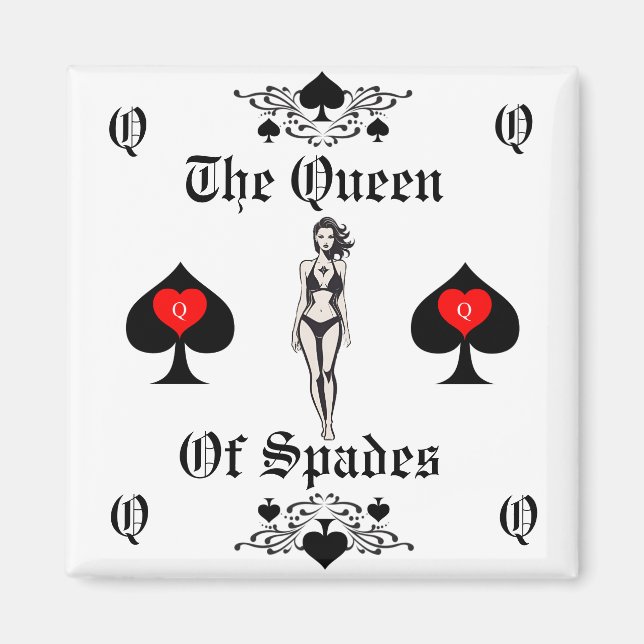 Imã Rainha de Espadas Tarot Card Thunder_Cove (Frente)