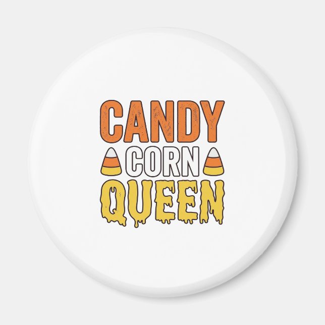 Imã Rainha do Candy Corn Design de Camiseta de Hallowe (Frente)