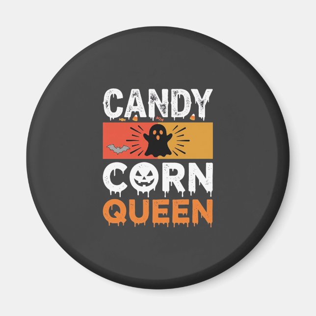 Imã Rainha do Candy Corn Halloween SVG Design (Frente)