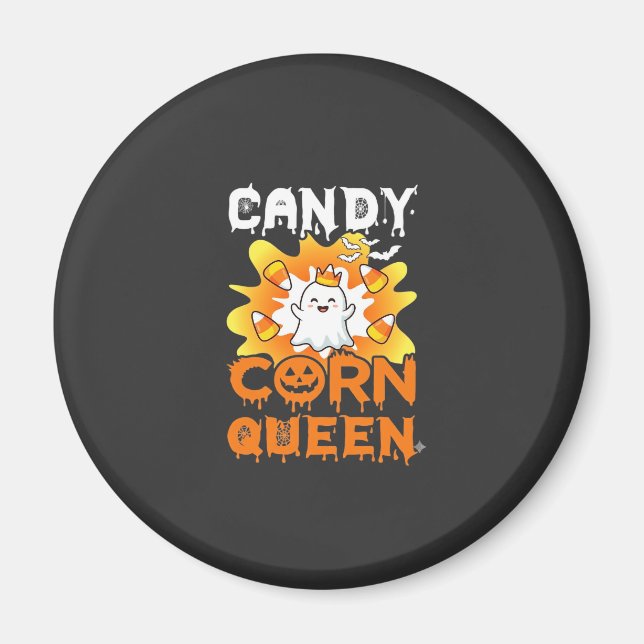 Imã Rainha do Milho Doce Halloween Morcegos Fantasmas  (Frente)