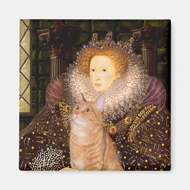 Imã Rainha - Gato marrom laranja tabby 46 (Frente)