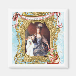 Imã Rainha Maria Antonieta - Poodle branco no bolo