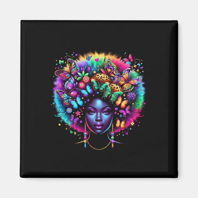 Imã Rainha Negra Afro Melanina Juneteenth Leopardo Man (Frente)