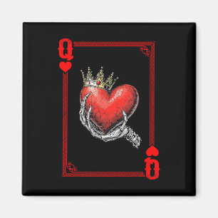 Imã Rainha Rei De Copas Casal De Cartas De Baralho Cor
