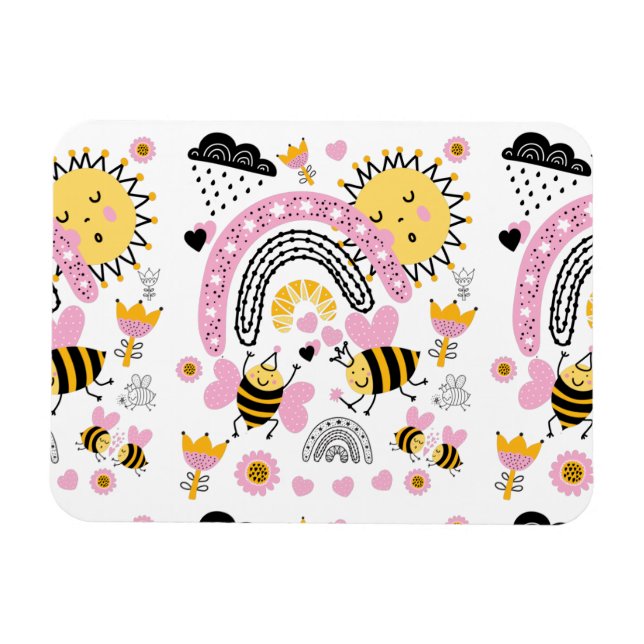 Ímã Rainhas Bees Bonitas BFF, Menina, Presentes Rosa (Horizontal)