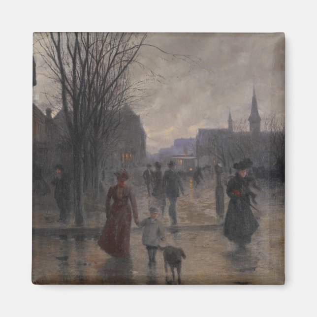 Imã Rainy Evening na Avenida Hennepin, c.1902 (Frente)