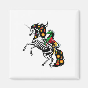Imã Raio X Skeleton Horse Andando Unicorn Cinco De May