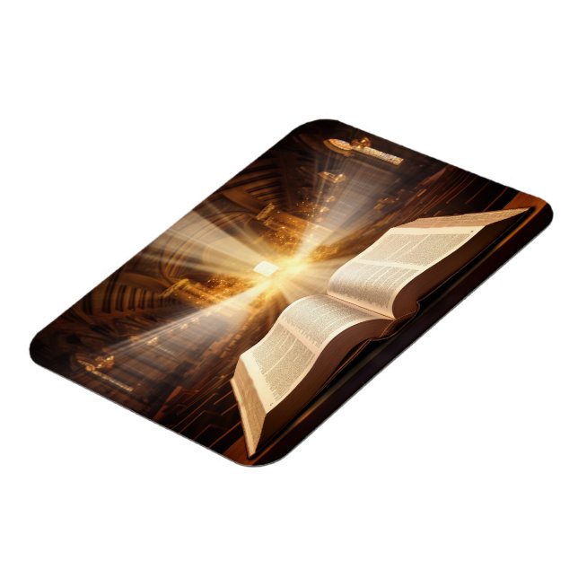 Ímã Raios de Luz da Bíblia Aberta (Left Side)