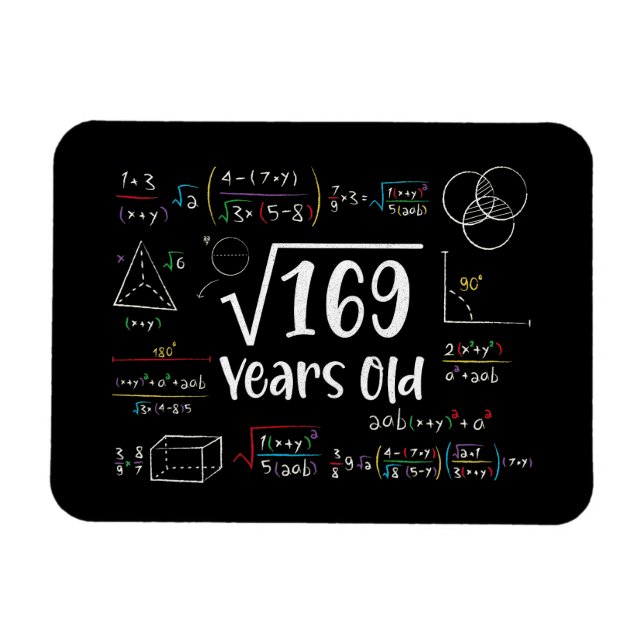 Ímã Raiz Quadrada dos presentes de 169 13 de aniversár (Horizontal)