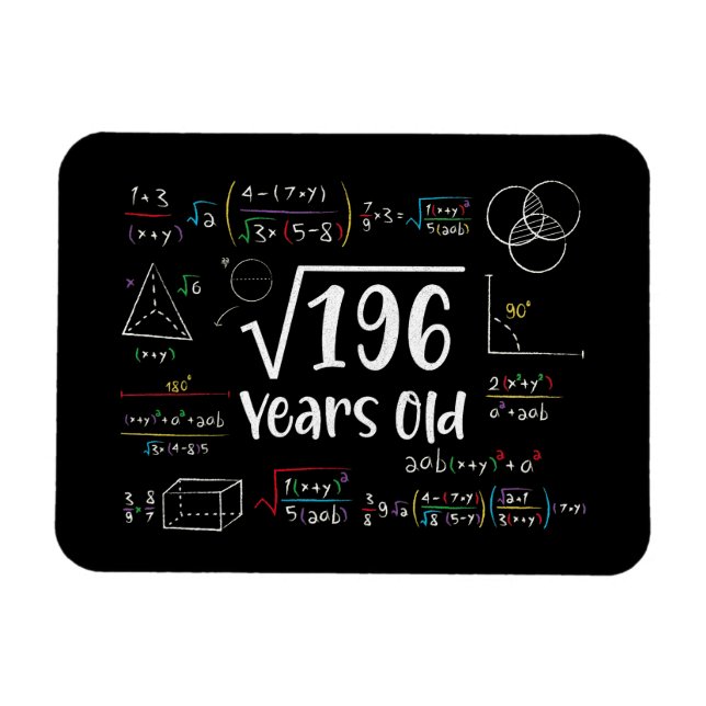 Ímã Raiz Quadrada dos presentes de 196 14 de aniversár (Horizontal)