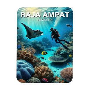 Ímã Raja Ampat Indonesia Scuba Diver